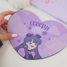 Gothic Purple Halloween Mouse Pad - “Creepy Chic” with Violet the Vampire - Kawaii Desk Decor - Katnipp Studios