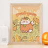 Gourd-geous Puddin the Dog Kawaii Autumn Art Print - Katnipp Studios