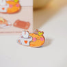 Gourdo Cosy Autumn Enamel Pin | Pumpkin Spice Coffee Pin | Kawaii Fall Accessory - Katnipp Studios