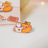 Gourdo Cosy Autumn Enamel Pin | Pumpkin Spice Coffee Pin | Kawaii Fall Accessory - Katnipp Studios