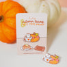 Gourdo Cosy Autumn Enamel Pin | Pumpkin Spice Coffee Pin | Kawaii Fall Accessory - Katnipp Studios