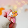 Gourdo Cosy Autumn Enamel Pin | Pumpkin Spice Coffee Pin | Kawaii Fall Accessory - Katnipp Studios