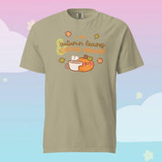 Gourdo Pumpkin T-Shirt | Autumn Leaves & Coffee Please Cosy Kawaii Shirt | Cute Fall Apparel Katnipp character product
