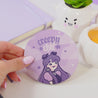 Halloween Desk Coaster – Gothic “Creepy Chic” Decor - Violet the Vampire Spooky Coaster - Katnipp Studios