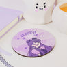 Halloween Desk Coaster – Gothic “Creepy Chic” Decor - Violet the Vampire Spooky Coaster - Katnipp Studios