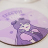 Halloween Desk Coaster – Gothic “Creepy Chic” Decor - Violet the Vampire Spooky Coaster - Katnipp Studios