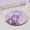 Halloween Desk Coaster – Gothic “Creepy Chic” Decor - Violet the Vampire Spooky Coaster - Katnipp Studios