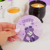 Halloween Desk Coaster – Gothic “Creepy Chic” Decor - Violet the Vampire Spooky Coaster - Katnipp Studios