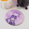 Halloween Desk Coaster – Gothic “Creepy Chic” Decor - Violet the Vampire Spooky Coaster - Katnipp Studios