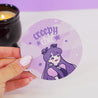 Halloween Desk Coaster – Gothic “Creepy Chic” Decor - Violet the Vampire Spooky Coaster - Katnipp Studios