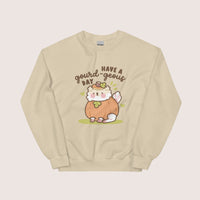 Have a Gourd-geous Day Kawaii Autumn Sweatshirt | Cozy Fall Dog Jumper | Cute Pumpkin Sweater - Sand / S