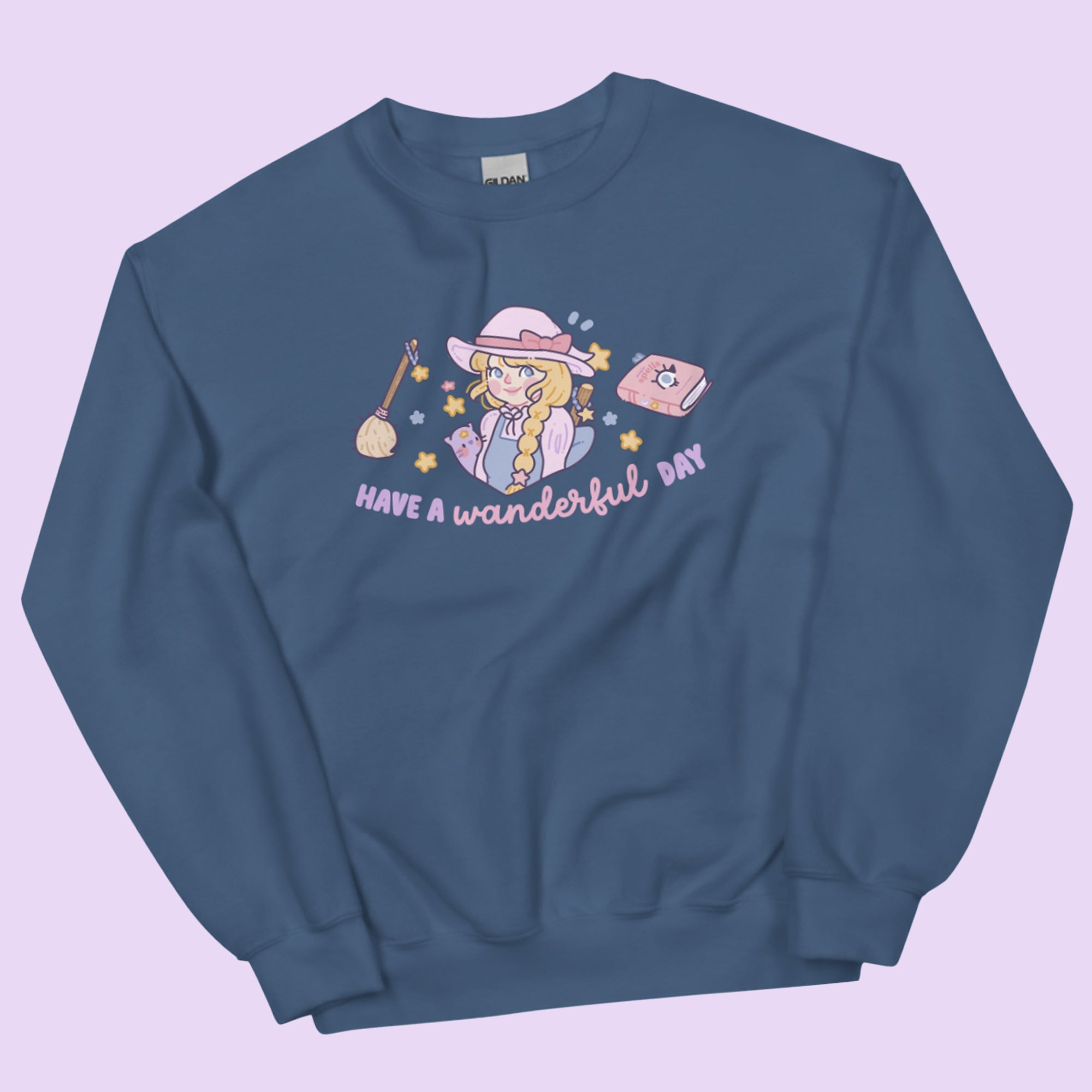 Have a Wanderful Day Kawaii Halloween Sweater | Pastel Witch Cozy Sweatshirt | Magical Girl Apparel Katnipp character product