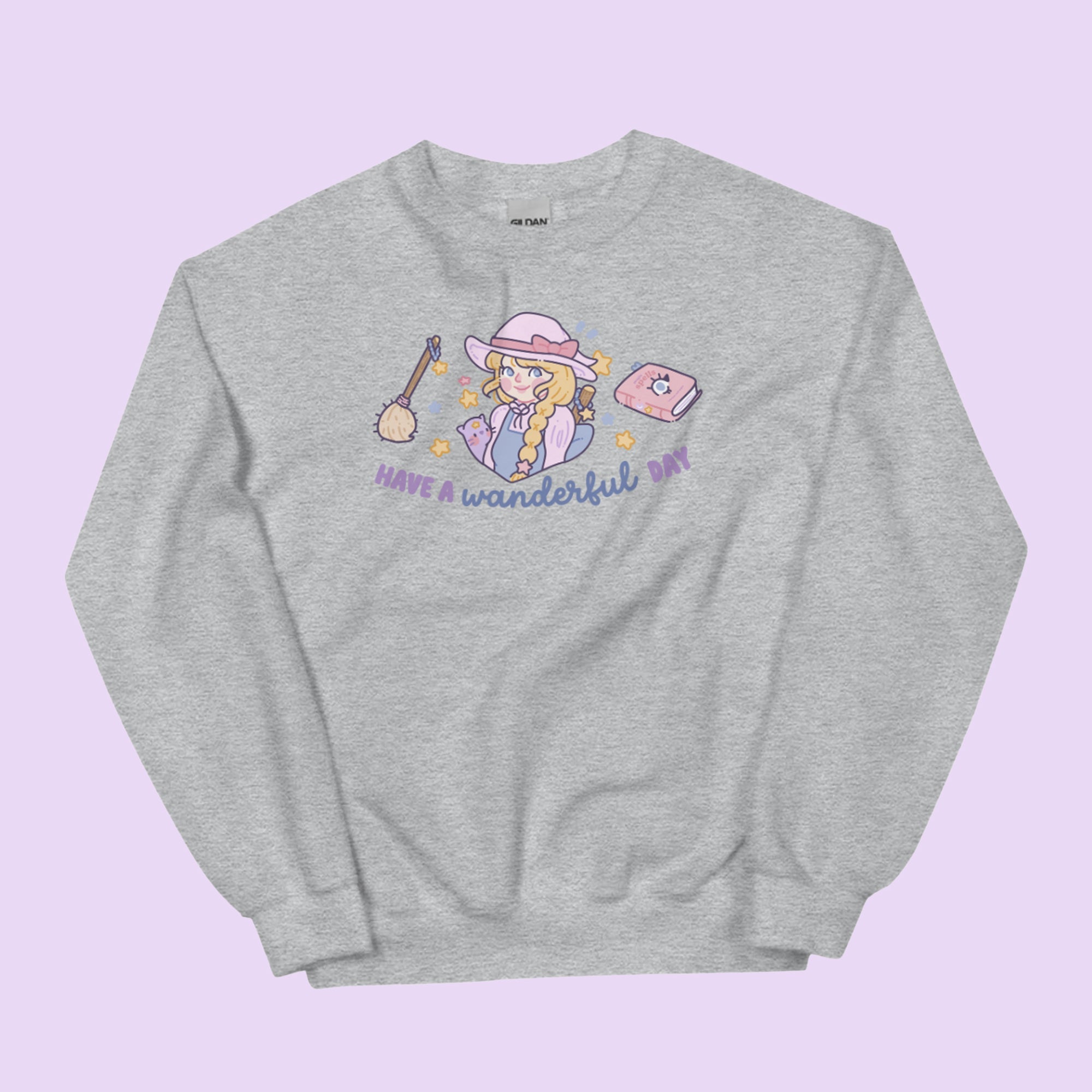 Have a Wanderful Day Kawaii Halloween Sweater | Pastel Witch Cozy Sweatshirt | Magical Girl Apparel Katnipp character product