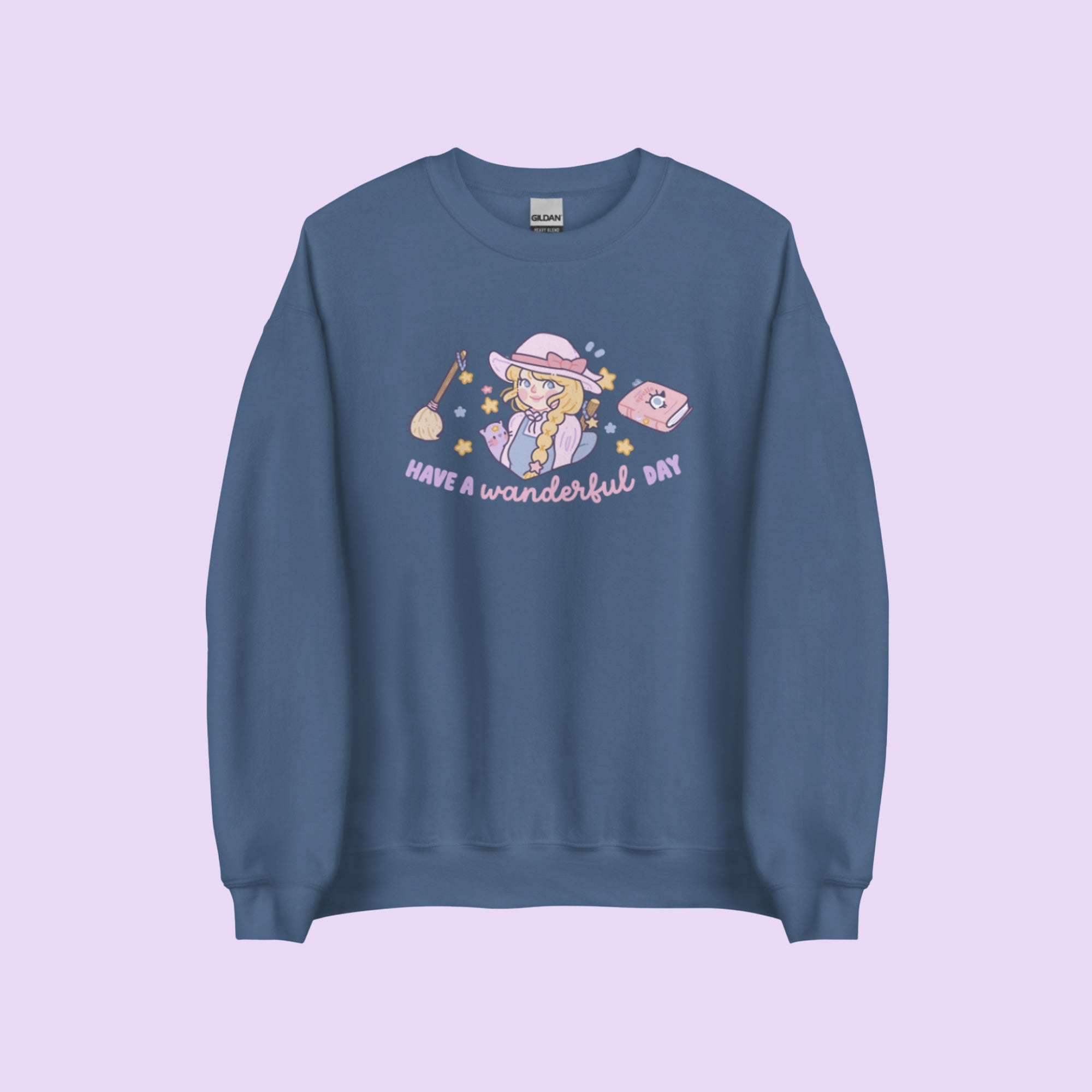 Have a Wanderful Day Kawaii Halloween Sweater | Pastel Witch Cozy Sweatshirt | Magical Girl Apparel Katnipp character product