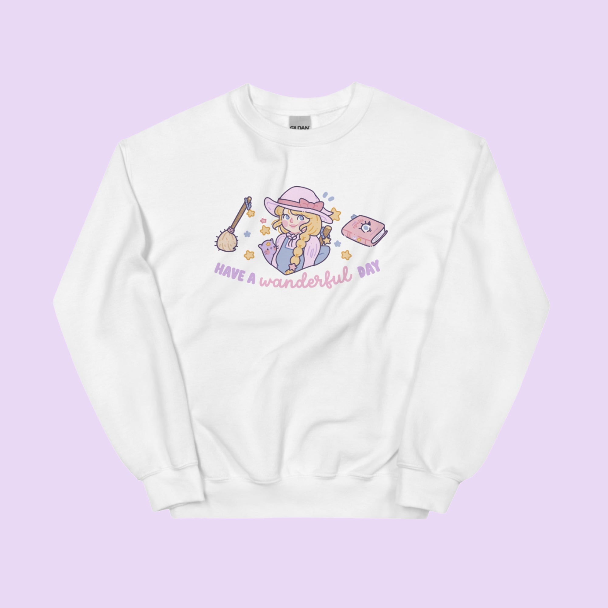Have a Wanderful Day Kawaii Halloween Sweater | Pastel Witch Cozy Sweatshirt | Magical Girl Apparel Katnipp character product