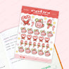 Hot Chocolate and Candy Cane Latte Sticker Sheet & Envelope Seals - Katnipp Studios
