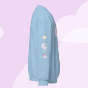 I Need Space Crew Neck Sweatshirt with Sleeve Design | Celestial Kawaii Katnipp character product