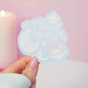 I Need Space Die Cut Vinyl Sticker | Pocket Planets Kawaii Space Decal Katnipp character product