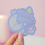 I Need Space Die Cut Vinyl Sticker | Pocket Planets Kawaii Space Decal Katnipp character product