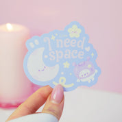 I Need Space Die Cut Vinyl Sticker | Pocket Planets Kawaii Space Decal Katnipp character product