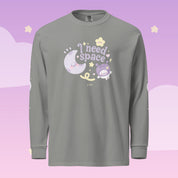 I Need Space Long Sleeve Shirt with Sleeve Design | Celestial Kawaii Katnipp character product