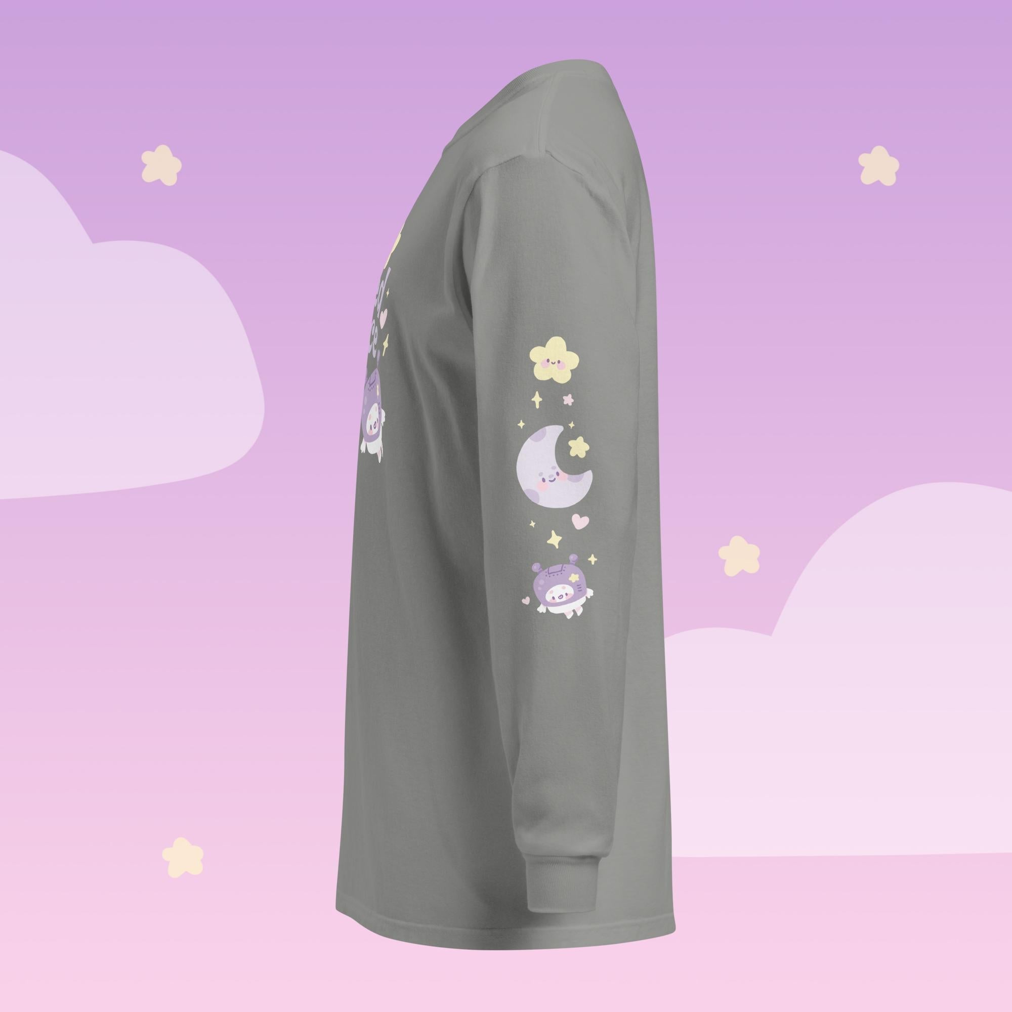 I Need Space Long Sleeve Shirt with Sleeve Design | Celestial Kawaii Katnipp character product