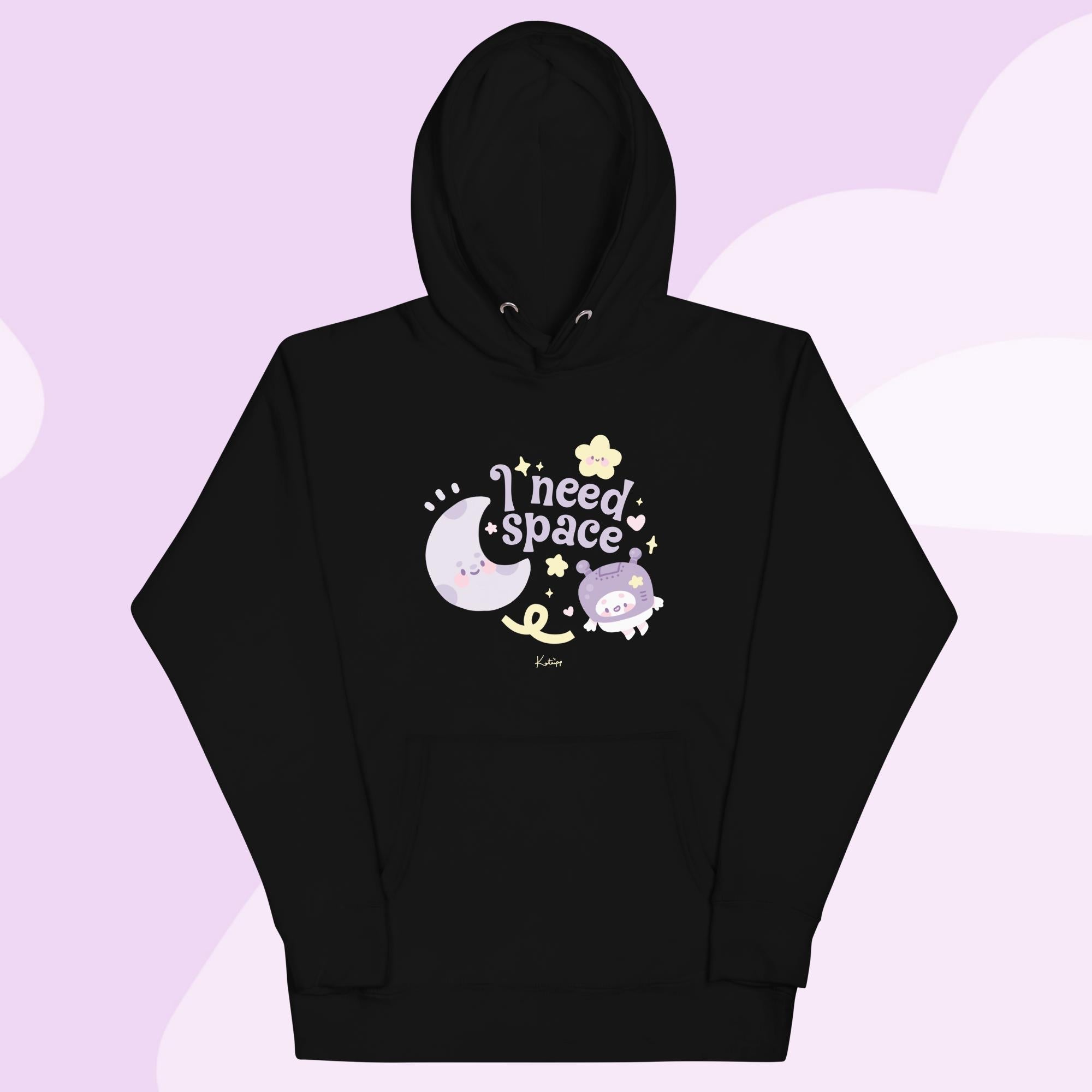 I Need Space Premium Hoodie | Celestial Kawaii Design Katnipp character product