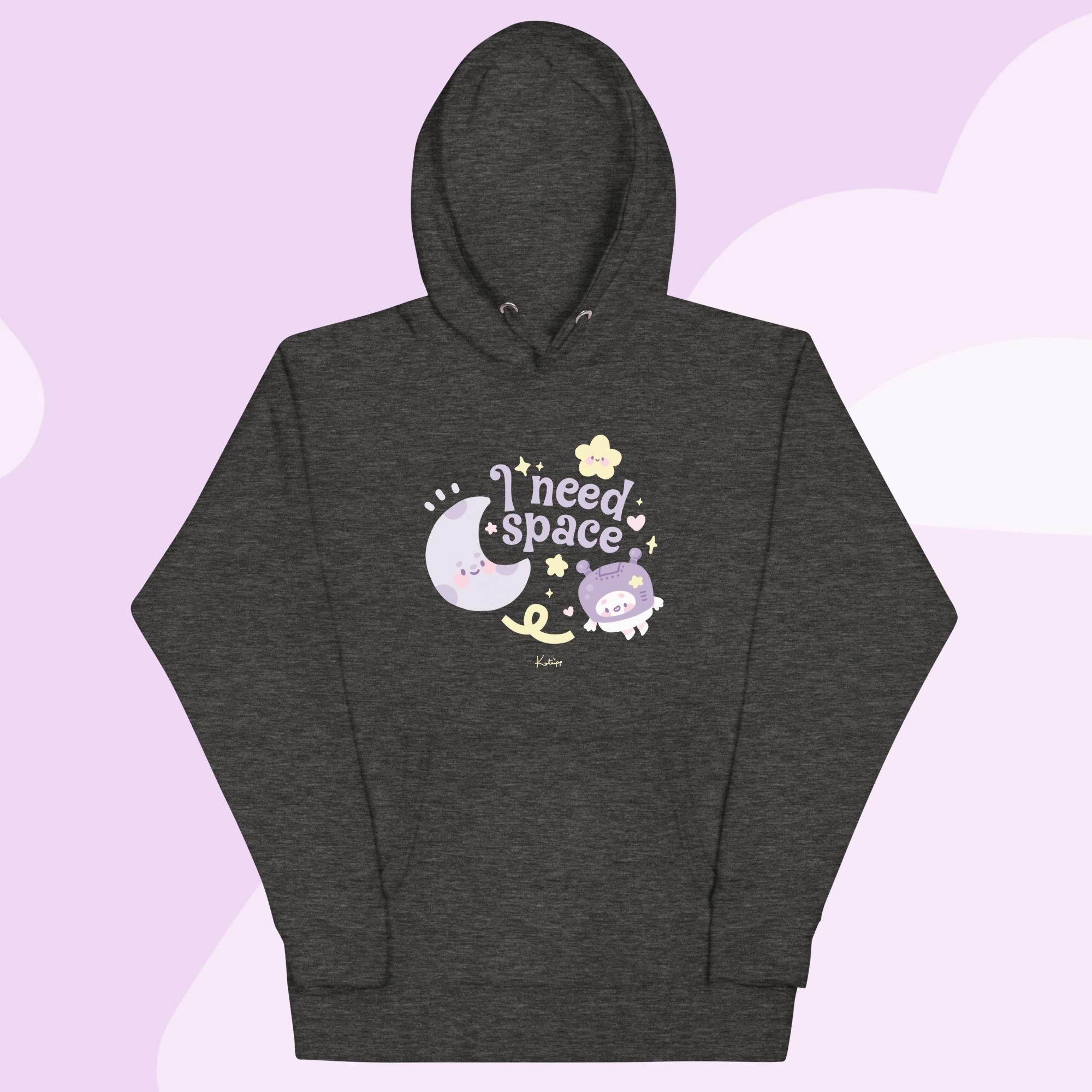 I Need Space Premium Hoodie | Celestial Kawaii Design Katnipp character product