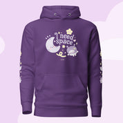 I Need Space Premium Hoodie with Sleeve Design | Cute Cosmic Kawaii Katnipp character product