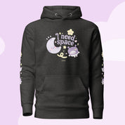 I Need Space Premium Hoodie with Sleeve Design | Cute Cosmic Kawaii Katnipp character product