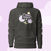 I Need Space Premium Hoodie with Sleeve Design | Cute Cosmic Kawaii Katnipp character product