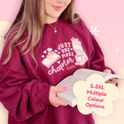 Just One More Chapter Kawaii Bookish Sweatshirt | Cozy Reader Gift & Book Lover Apparel Katnipp character product