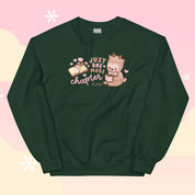 Just One More Chapter Kawaii Bookish Sweatshirt | Cozy Reader Gift & Book Lover Apparel Katnipp character product