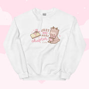 Just One More Chapter Kawaii Bookish Sweatshirt | Cozy Reader Gift & Book Lover Apparel Katnipp character product