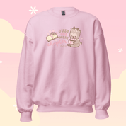 Just One More Chapter Kawaii Bookish Sweatshirt | Cozy Reader Gift & Book Lover Apparel Katnipp character product