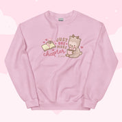Just One More Chapter Kawaii Bookish Sweatshirt | Cozy Reader Gift & Book Lover Apparel Katnipp character product