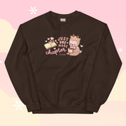 Just One More Chapter Kawaii Bookish Sweatshirt | Cozy Reader Gift & Book Lover Apparel Katnipp character product