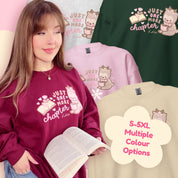 Just One More Chapter Kawaii Bookish Sweatshirt | Cozy Reader Gift & Book Lover Apparel Katnipp character product