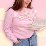 Just One More Chapter Kawaii Bookish Sweatshirt | Cozy Reader Gift & Book Lover Apparel Katnipp character product