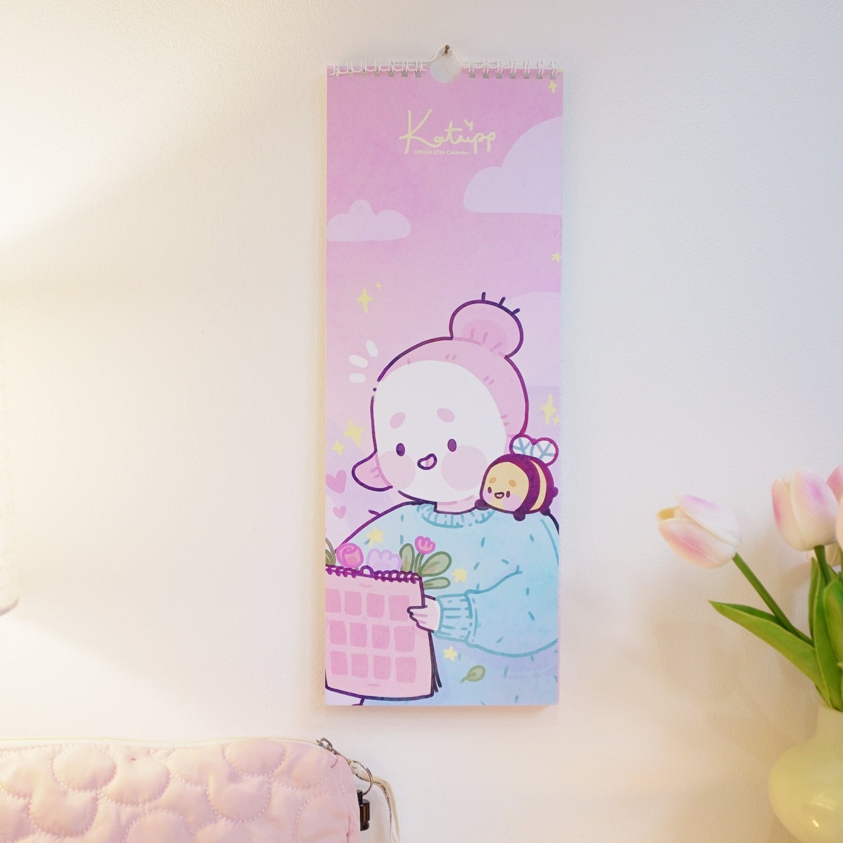 Katnipp 2026 Slim Wall Calendar | Pastel Kawaii Celestial Edition Katnipp character product