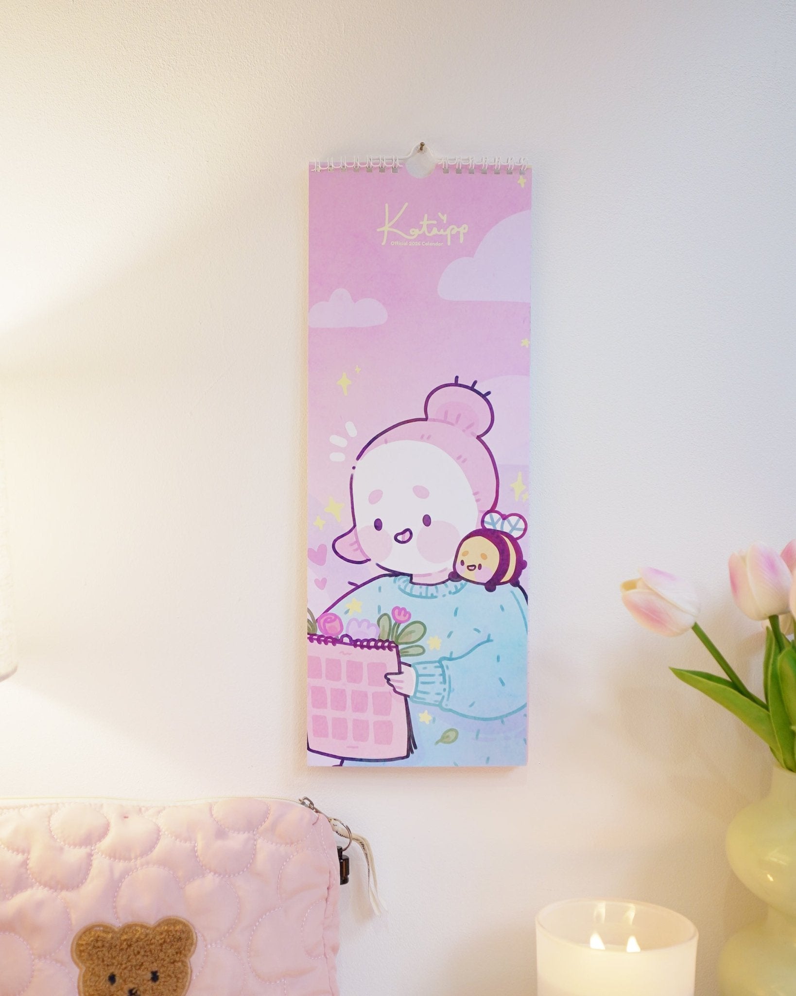 Katnipp 2026 Slim Wall Calendar | Pastel Kawaii Celestial Edition Katnipp character product