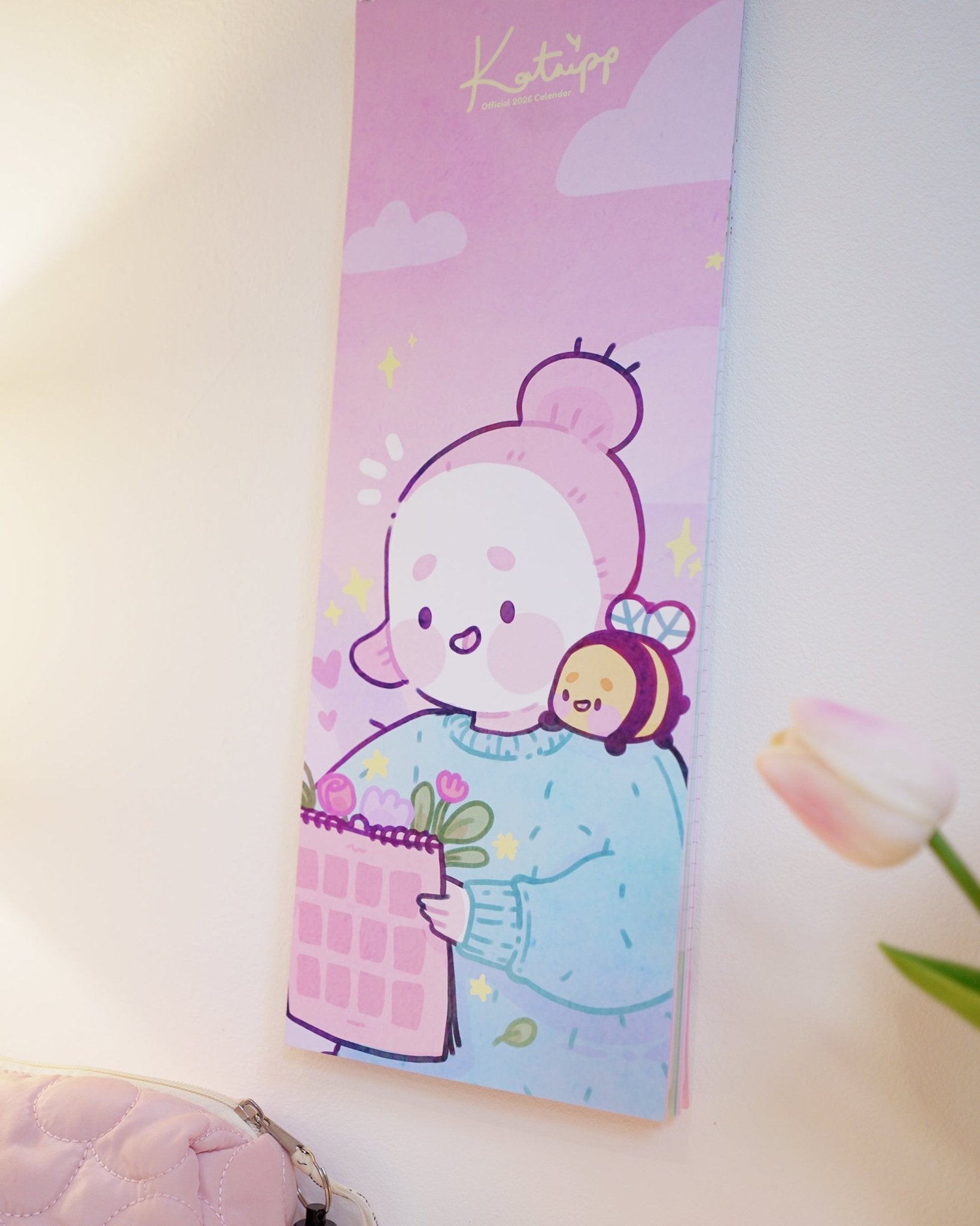 Katnipp 2026 Slim Wall Calendar | Pastel Kawaii Celestial Edition Katnipp character product