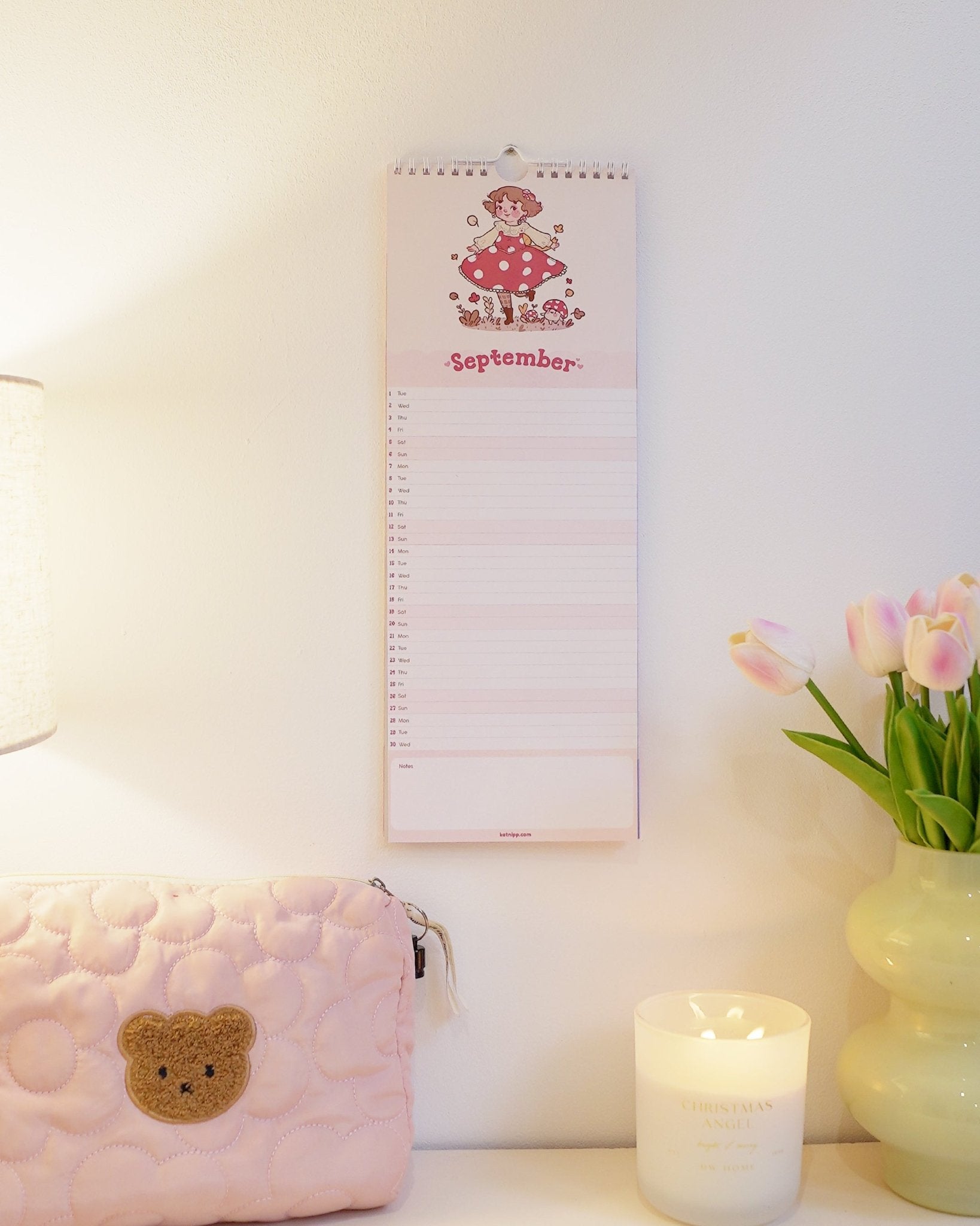 Katnipp 2026 Slim Wall Calendar | Pastel Kawaii Celestial Edition Katnipp character product