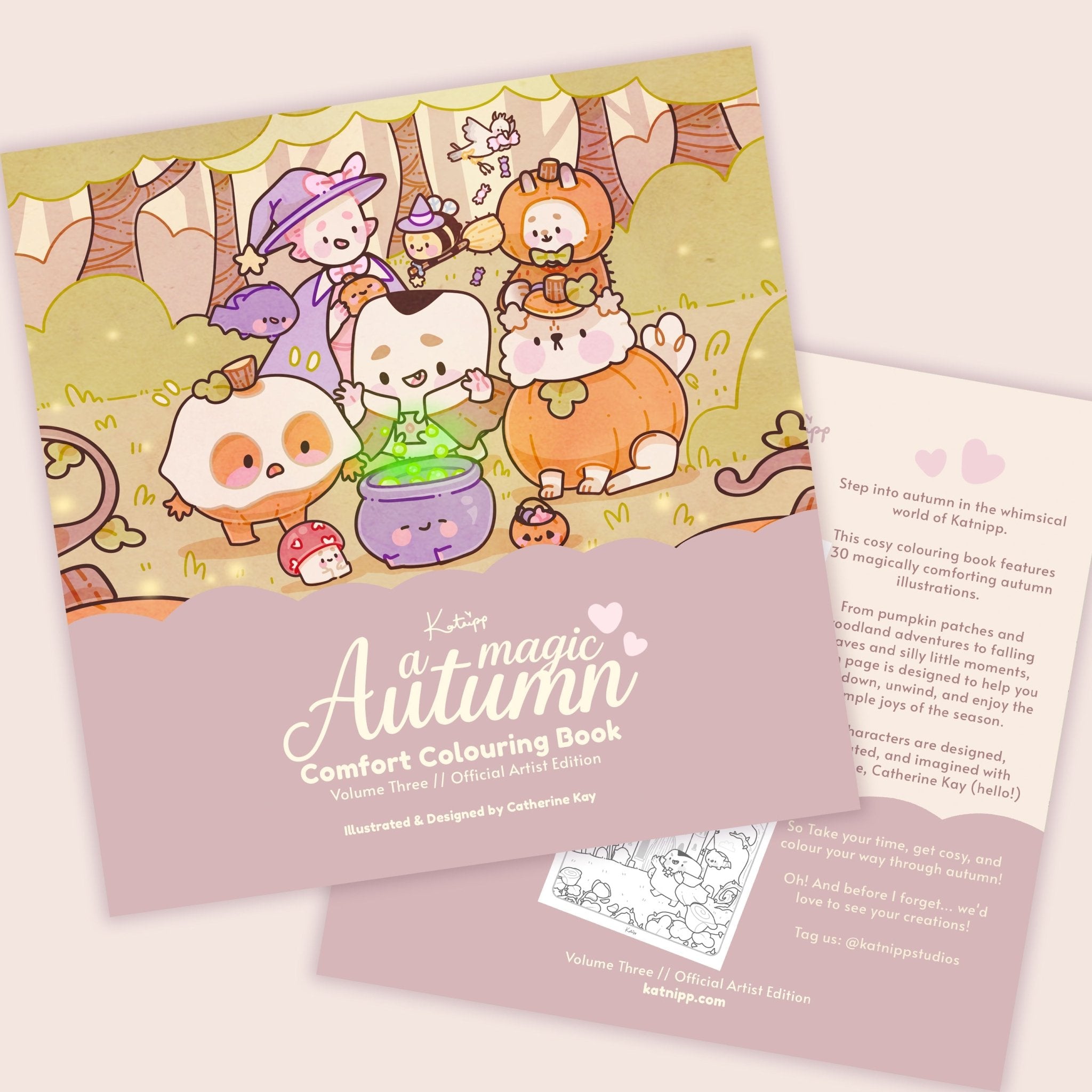 Katnipp A Magic Autumn Comfort Colouring Book for Adults | Cute Kawaii Autumn Colouring Book | Official Artist Edition Katnipp character product