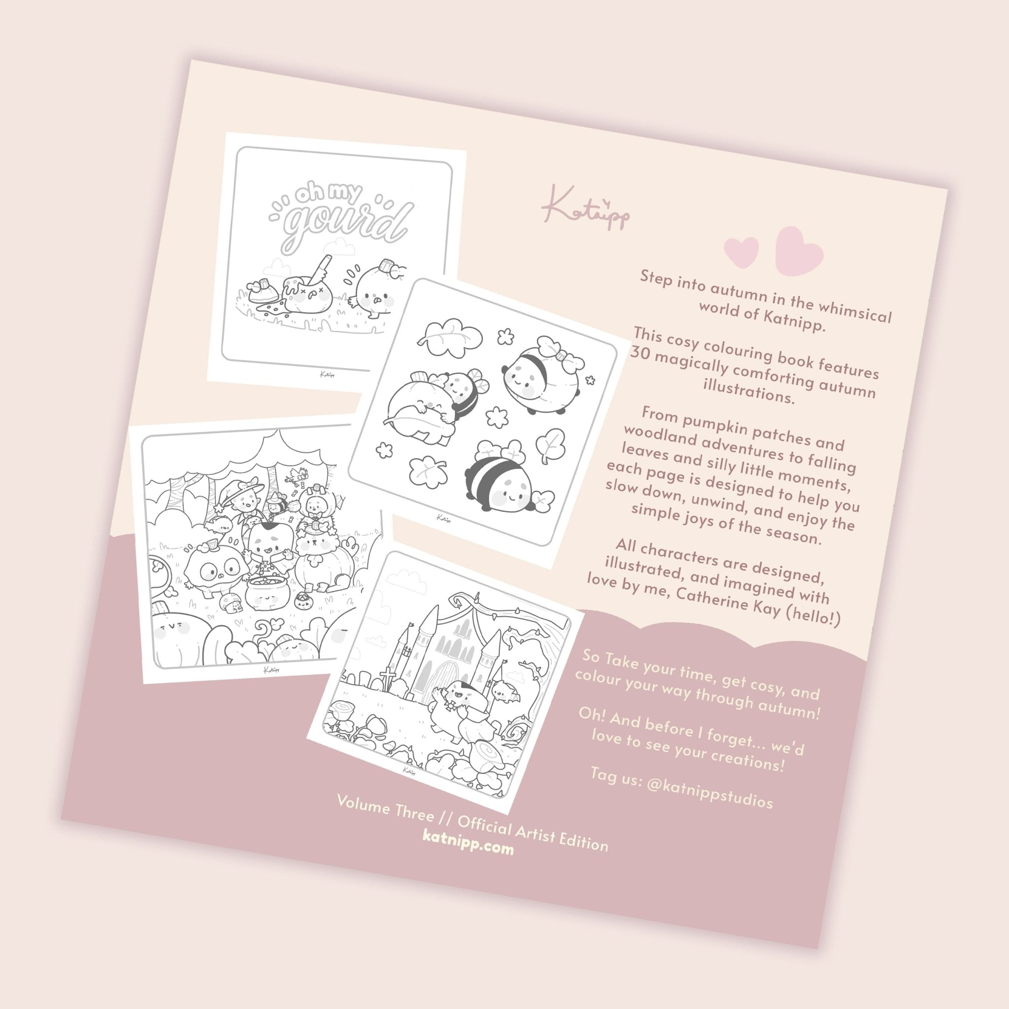 Katnipp A Magic Autumn Comfort Colouring Book for Adults | Cute Kawaii Autumn Colouring Book | Official Artist Edition Katnipp character product