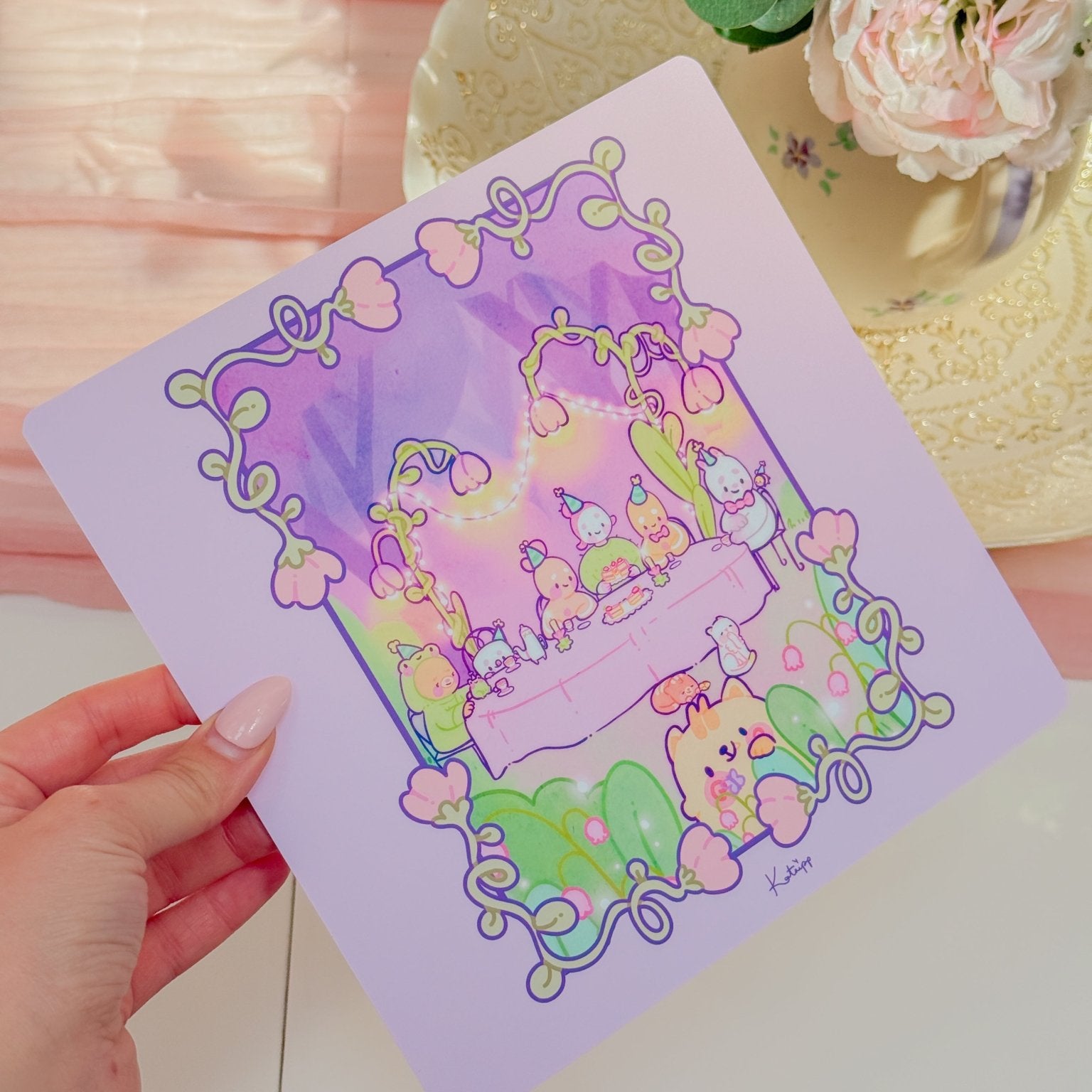 Katnipp Colour Capture Card | Adult Colouring Book Bleed Protection Card | Marker Protection Sheet Katnipp character product
