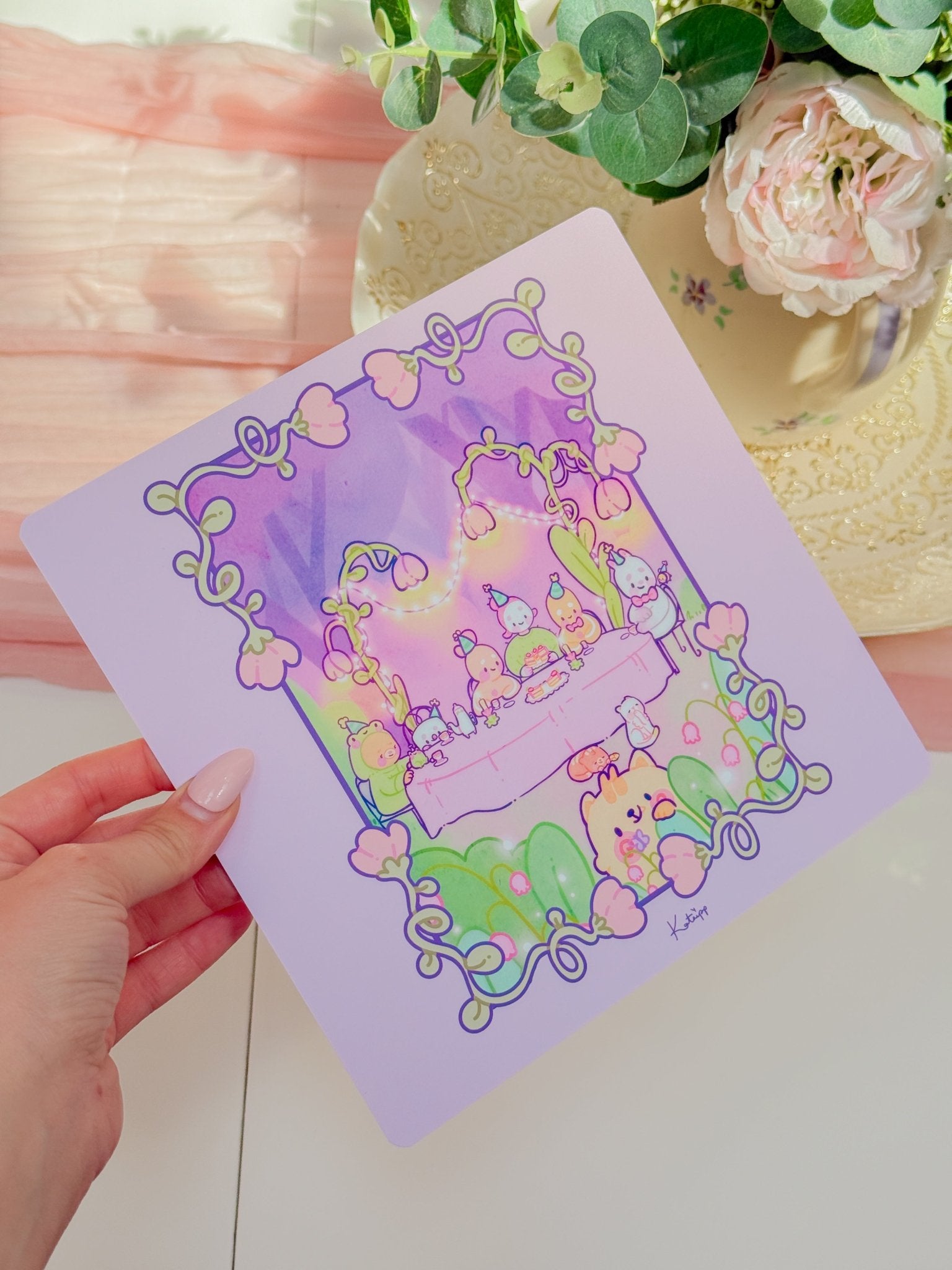 Katnipp Colour Capture Card | Adult Colouring Book Bleed Protection Card | Marker Protection Sheet Katnipp character product