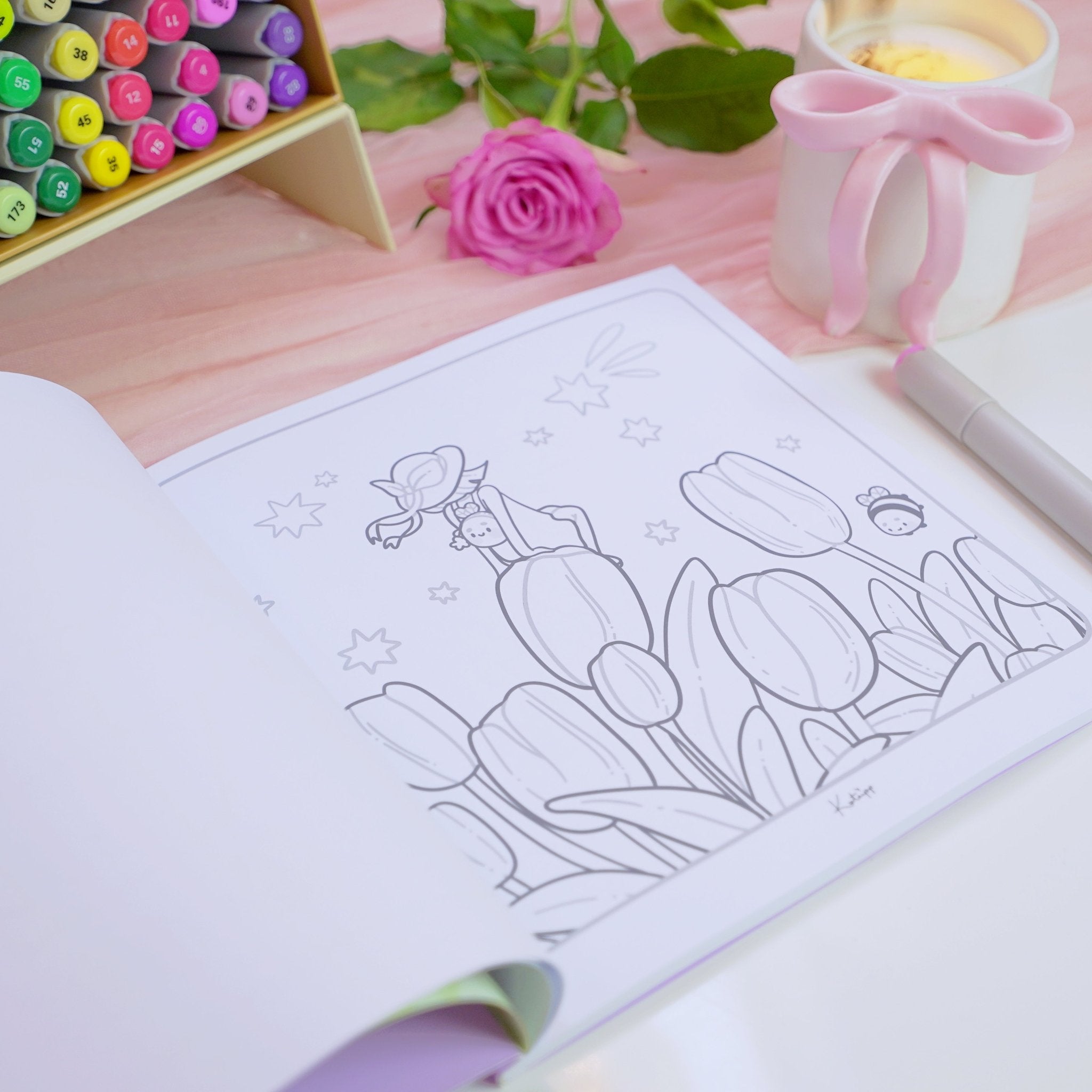 Katnipp Soft Spring Comfort Colouring Book | Kawaii Spring Colouring Book Artist Edition Katnipp character product