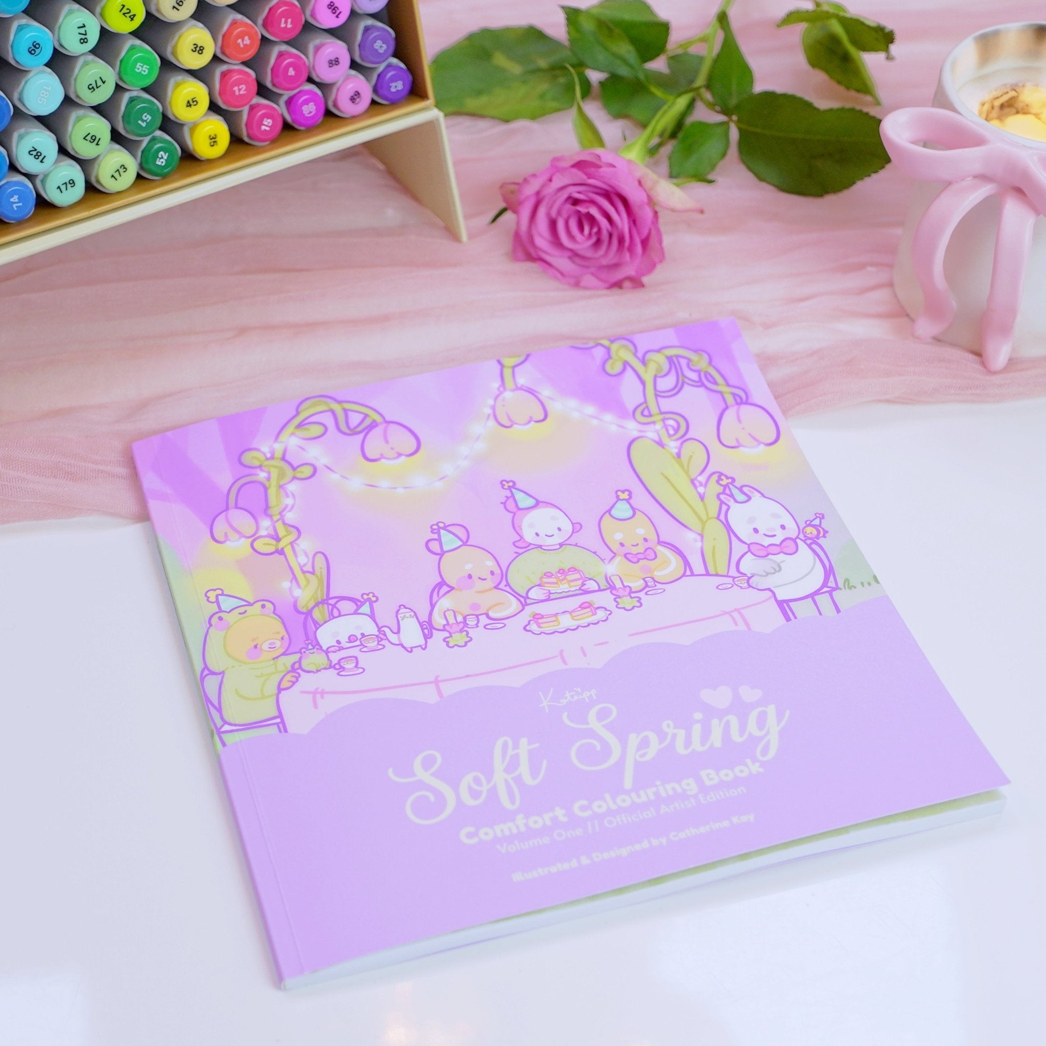 Katnipp Soft Spring Comfort Colouring Book | Kawaii Spring Colouring Book Artist Edition Katnipp character product