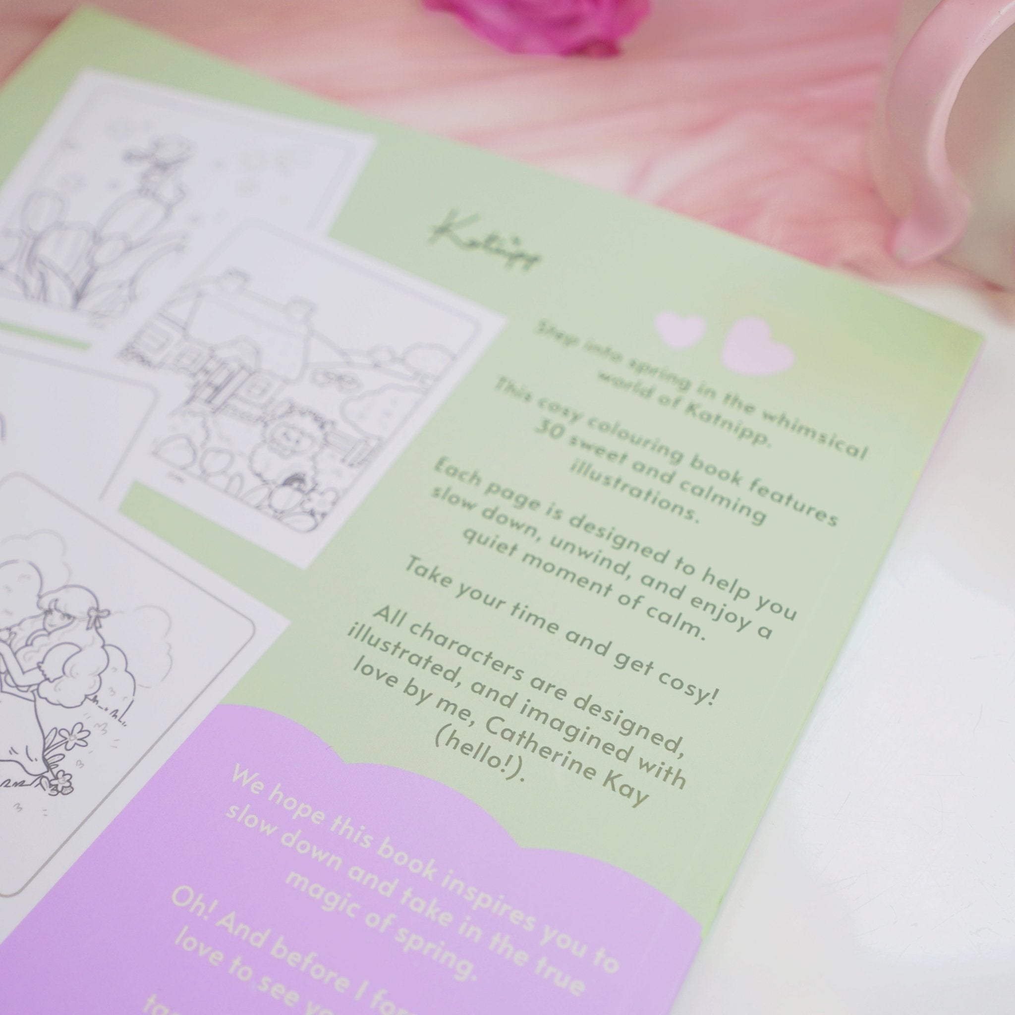 Katnipp Soft Spring Comfort Colouring Book | Kawaii Spring Colouring Book Artist Edition Katnipp character product